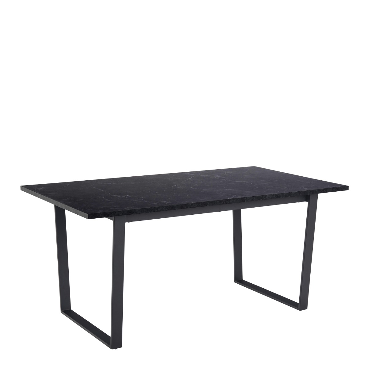Amble Dining Table with Black Marble Melamine Top & Black Legs 160x90cm