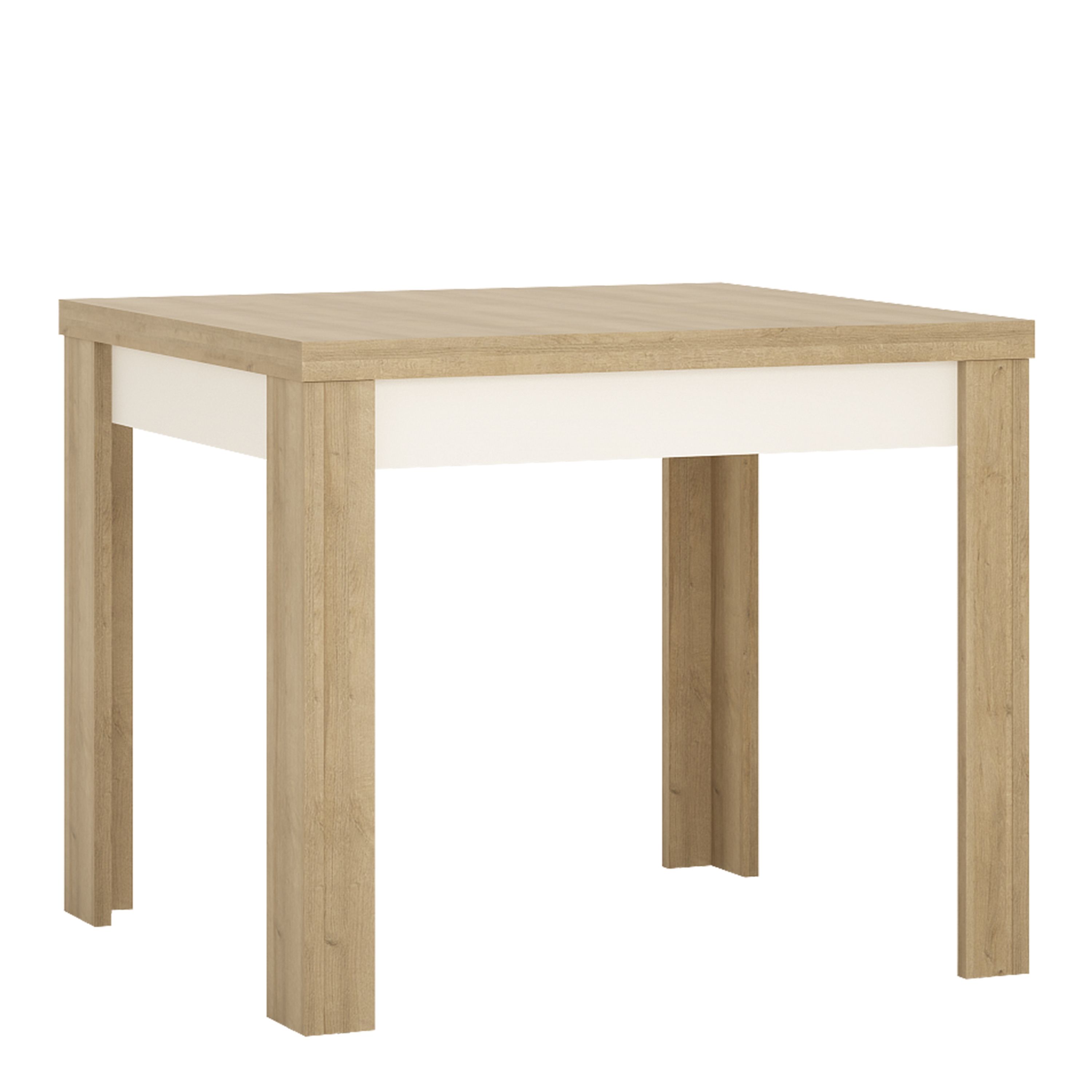 Lyon Small Extending Dining Table in Riviera Oak/White High Gloss 90-180cm